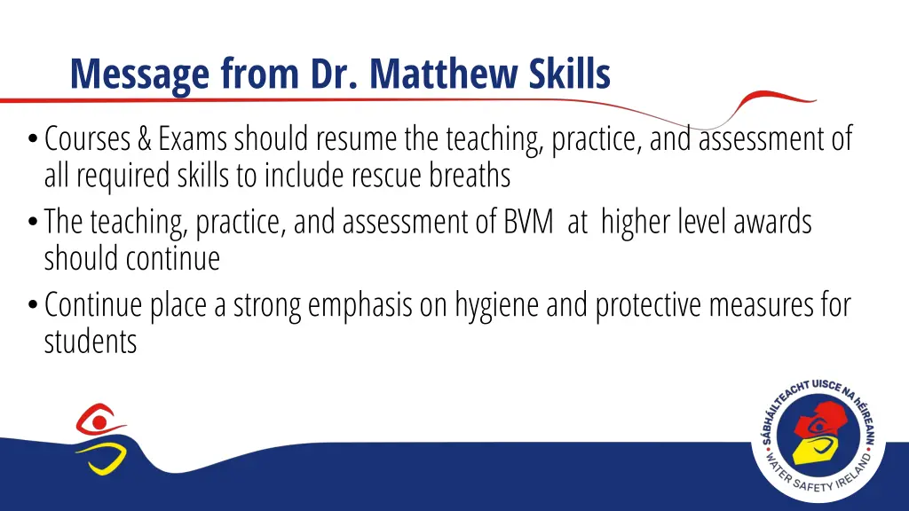 message from dr matthew skills courses exams