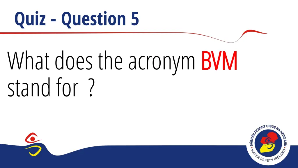 quiz question 5 what does the acronym bvm stand