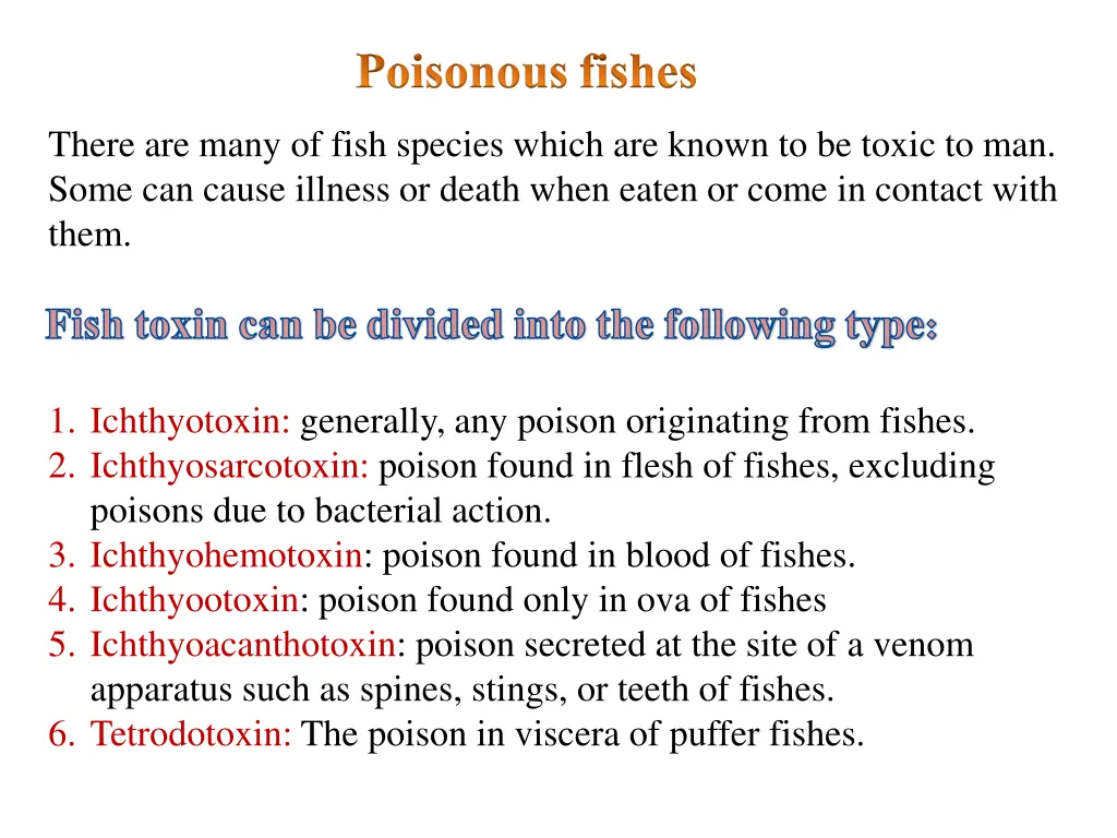 poisonous fishes