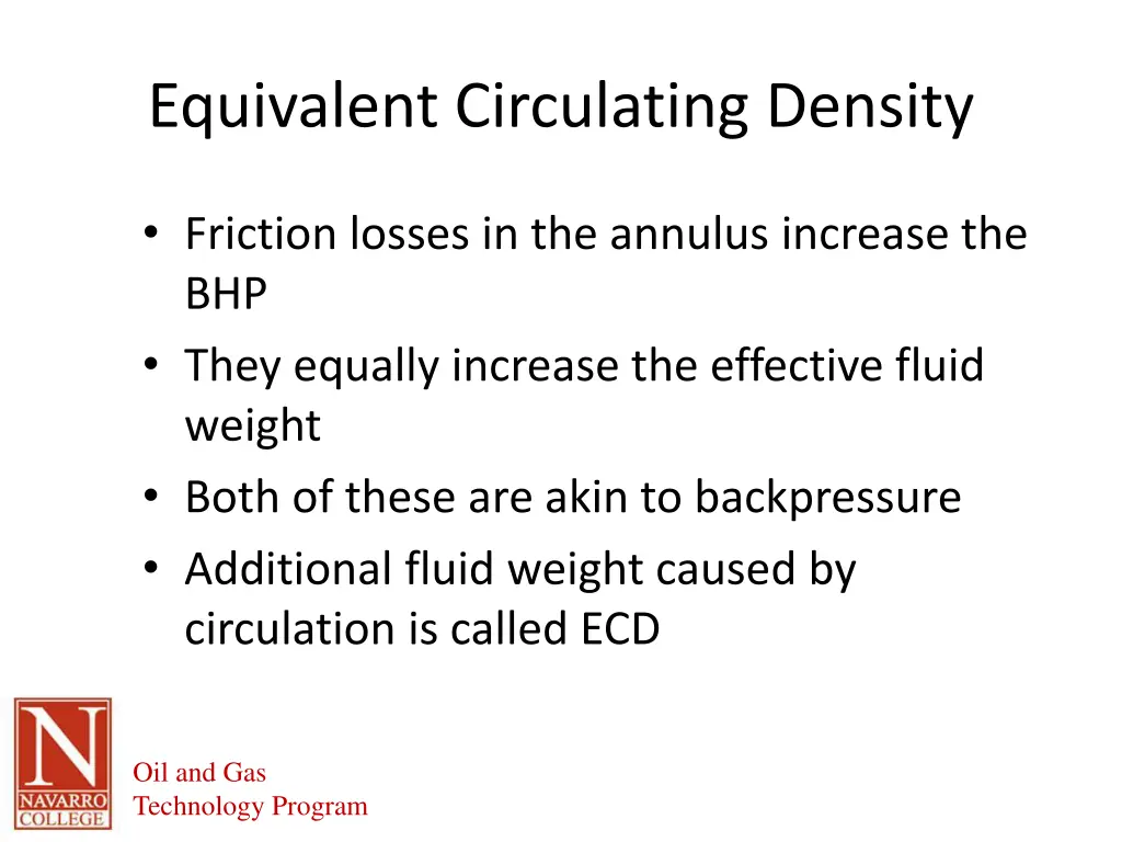 equivalent circulating density