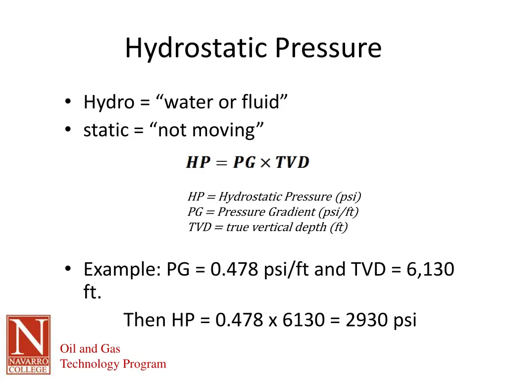 hydrostatic pressure