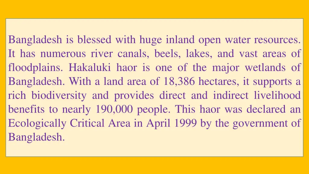 bangladesh is blessed with huge inland open water