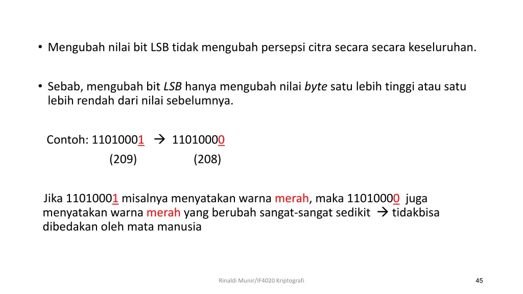 mengubah nilai bit lsb tidak mengubah persepsi