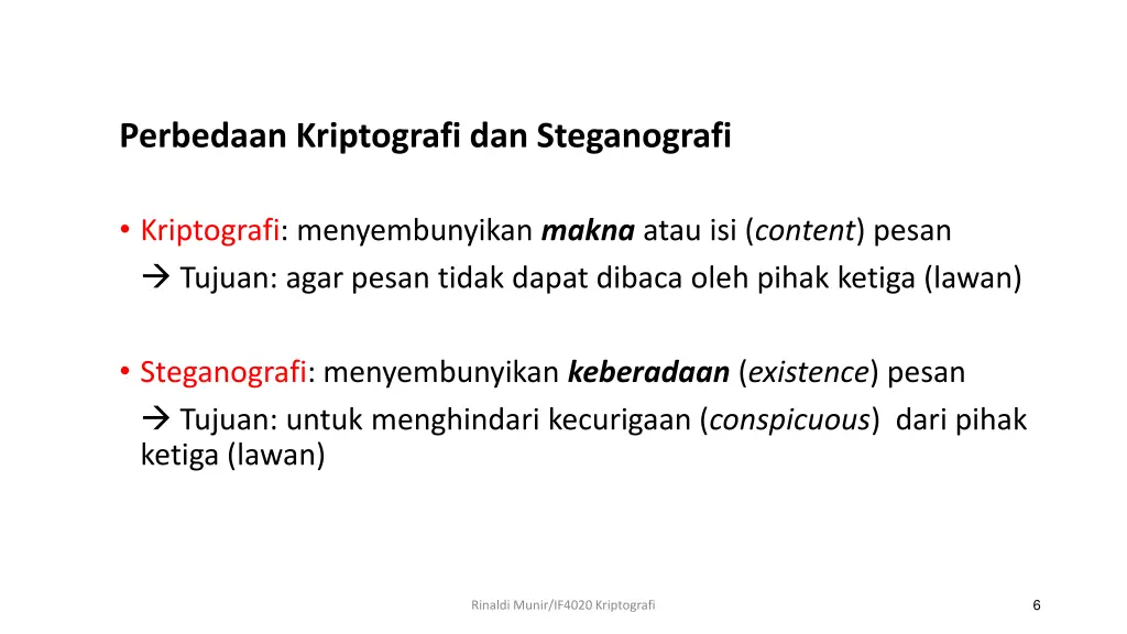 perbedaan kriptografi dan steganografi