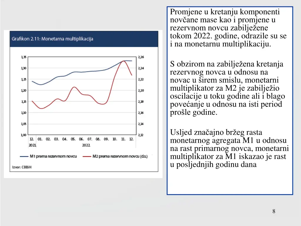 promjene u kretanju komponenti nov ane mase