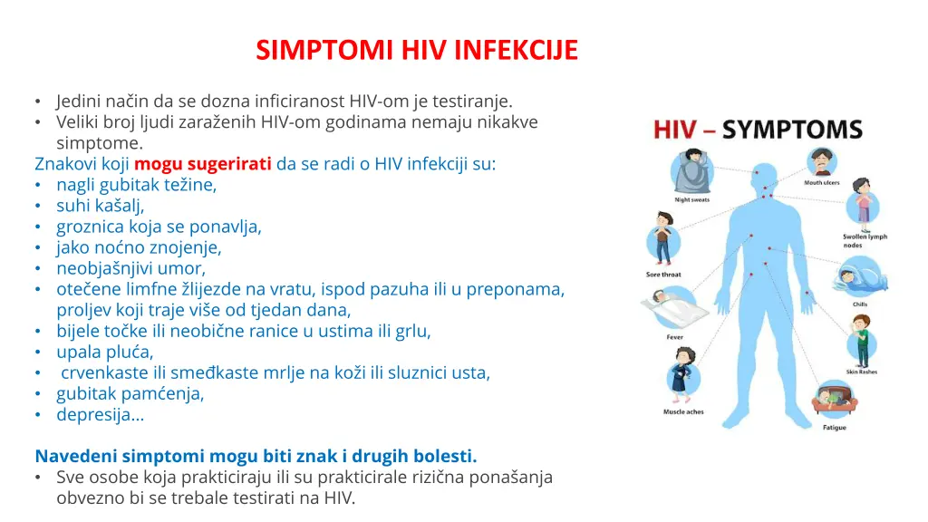 simptomi hiv infekcije