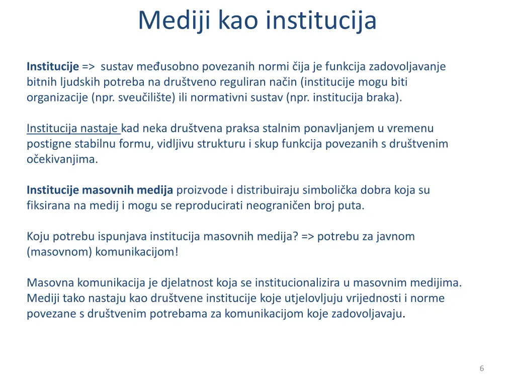 mediji kao institucija