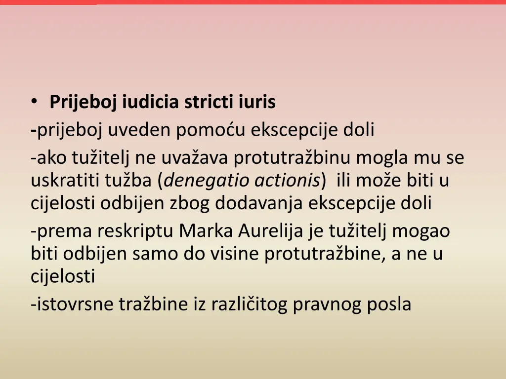 prijeboj iudicia stricti iuris prijeboj uveden