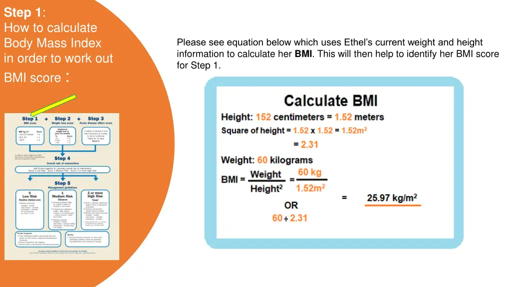 step 1 how to calculate body mass index in order