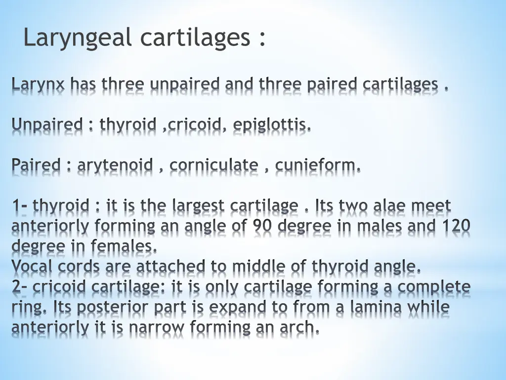 laryngeal cartilages