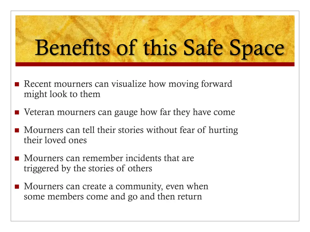 benefits of this safe space