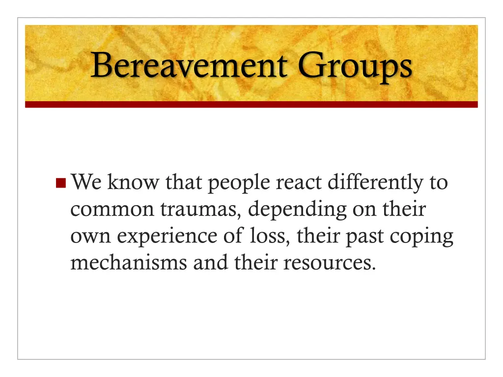 bereavement groups