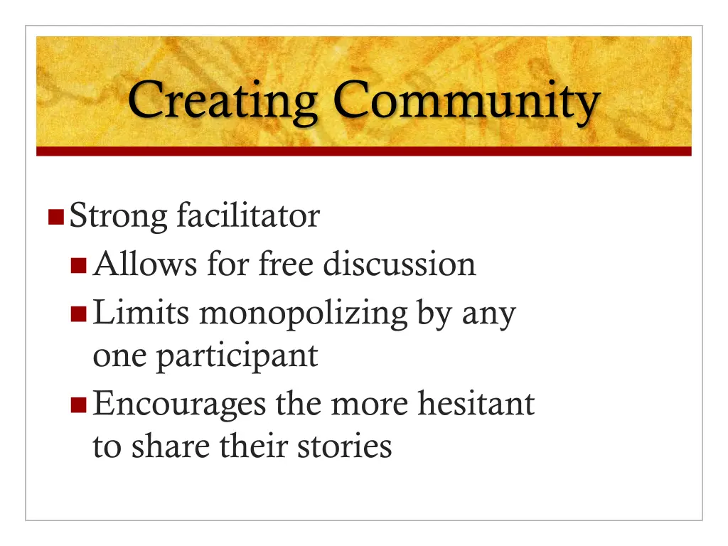 creating community