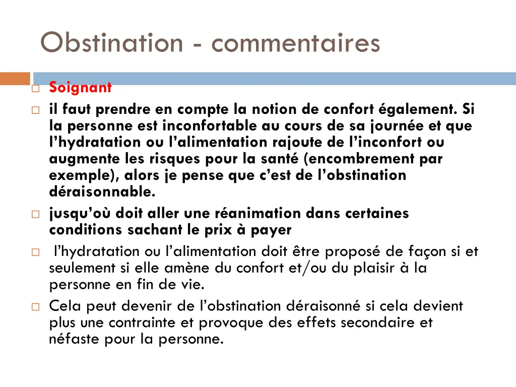 obstination commentaires