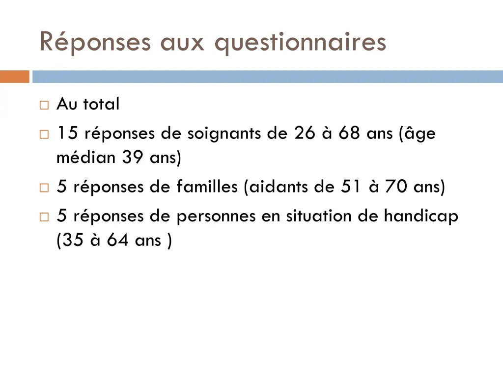 r ponses aux questionnaires