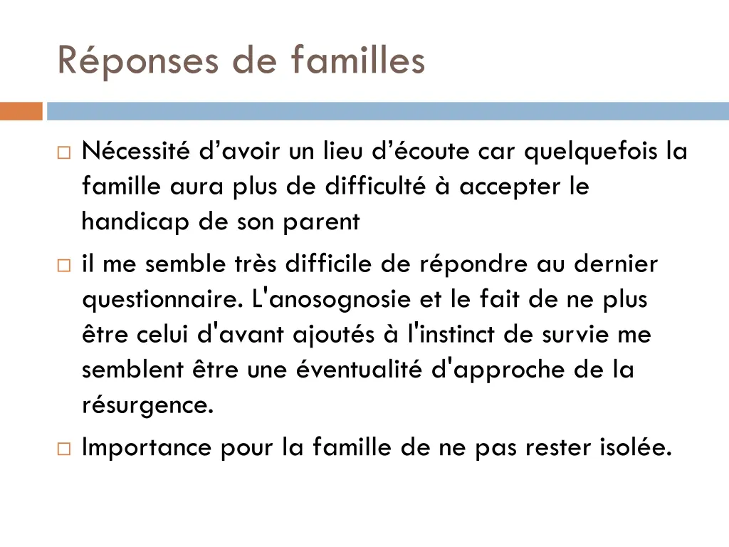 r ponses de familles