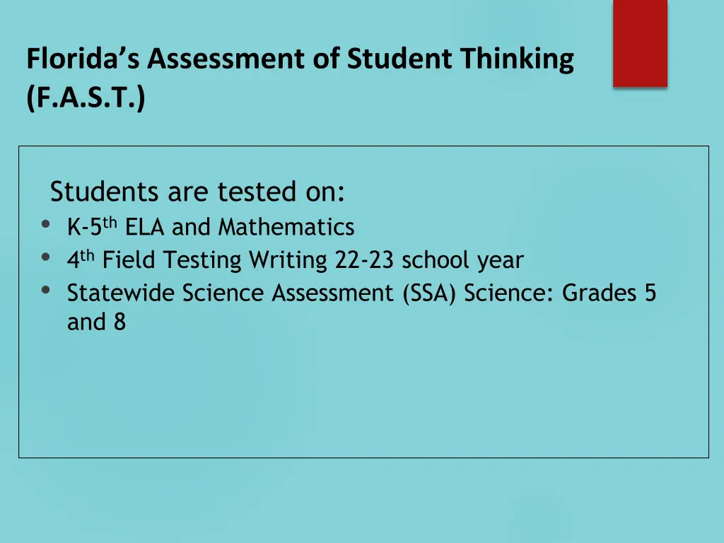 florida s assessment of student thinking f a s t