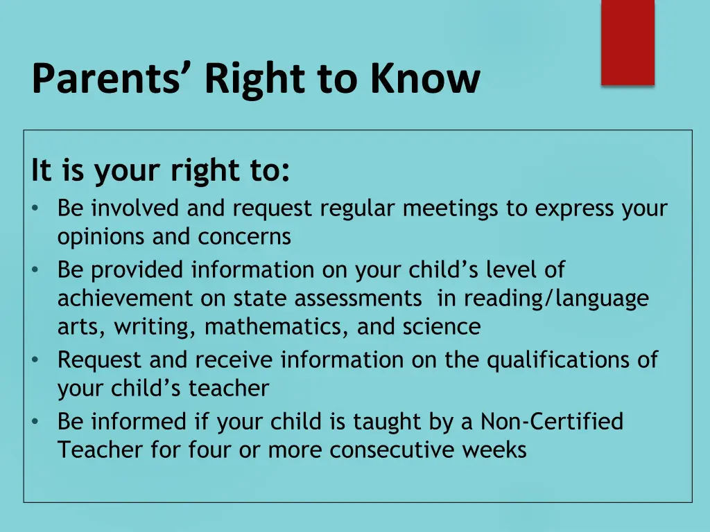 parents right to know