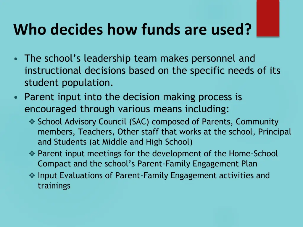 who decides how funds are used