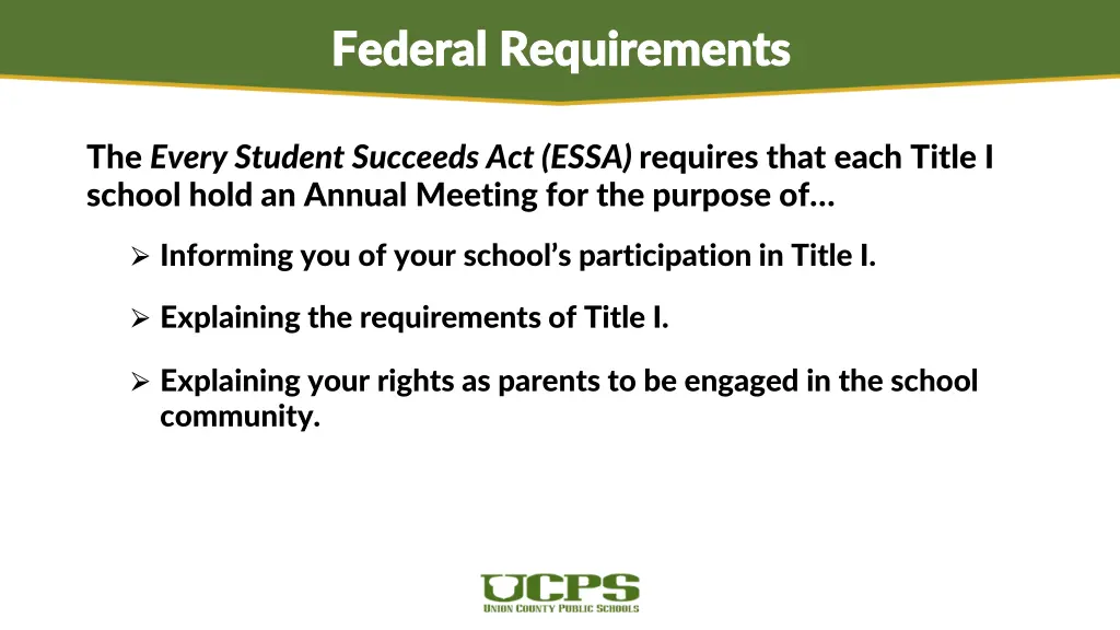 federal requirements federal requirements