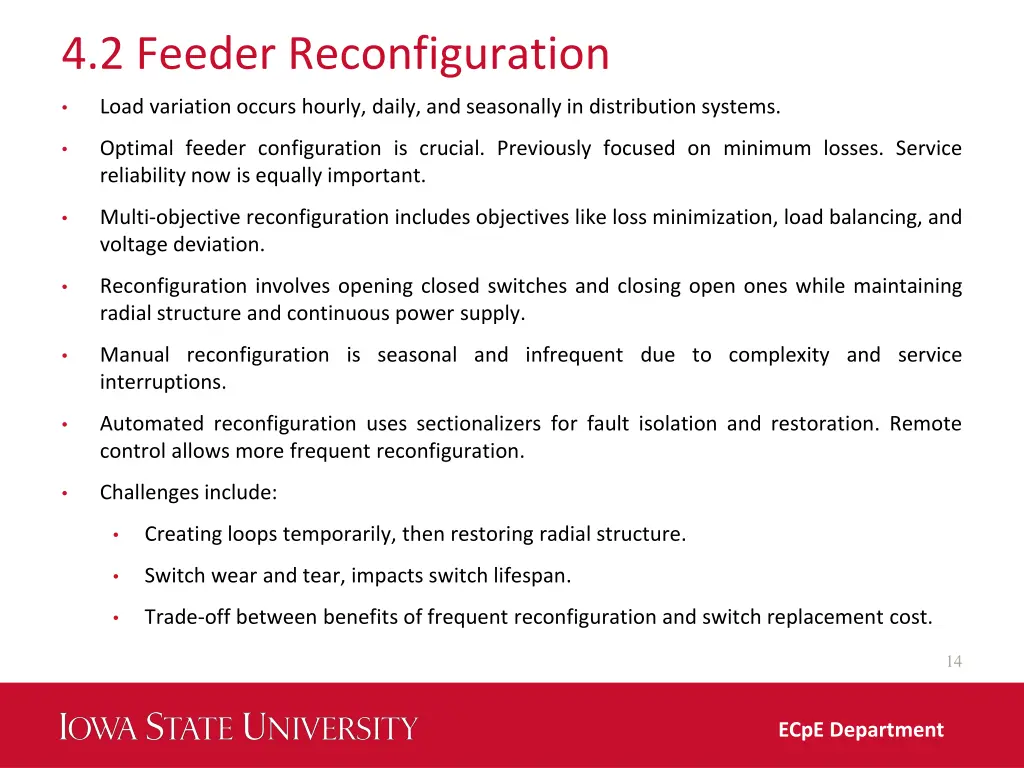 4 2 feeder reconfiguration