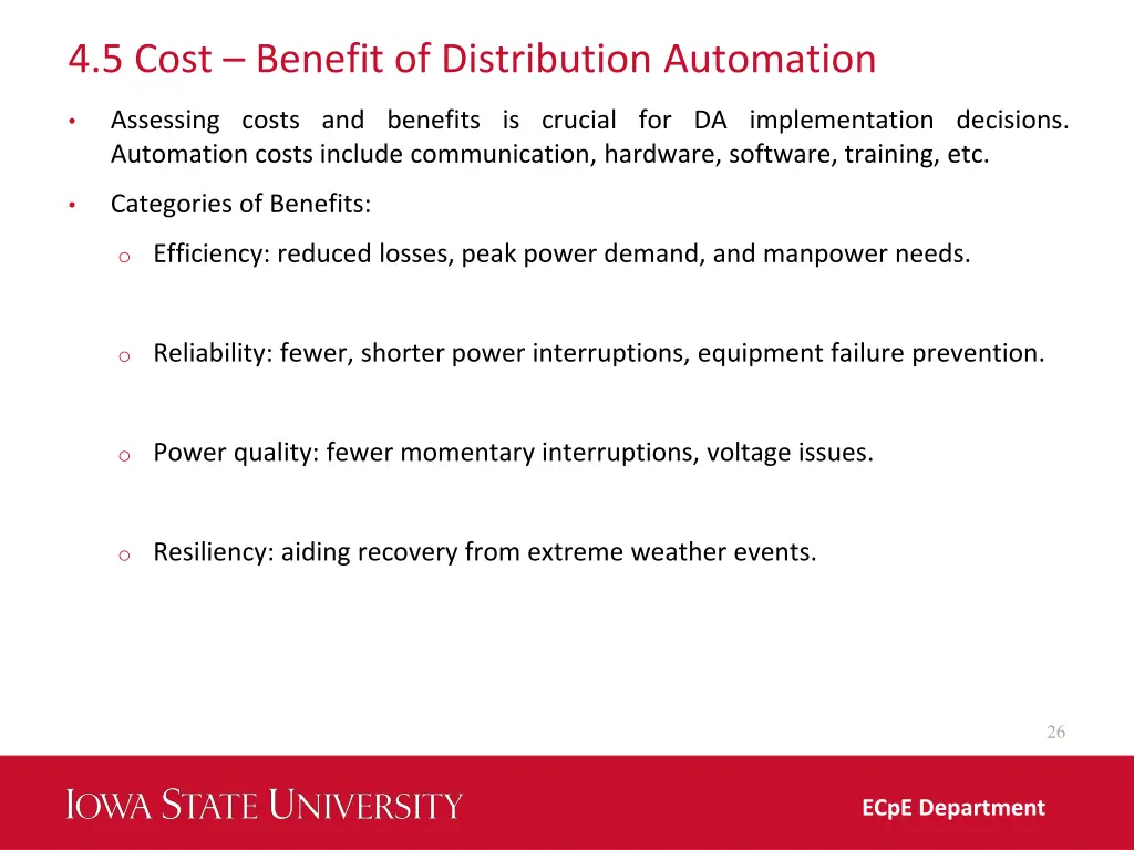 4 5 cost benefit of distribution automation