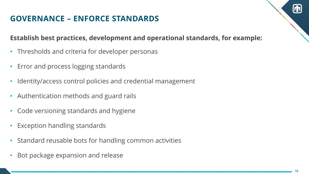 governance enforce standards