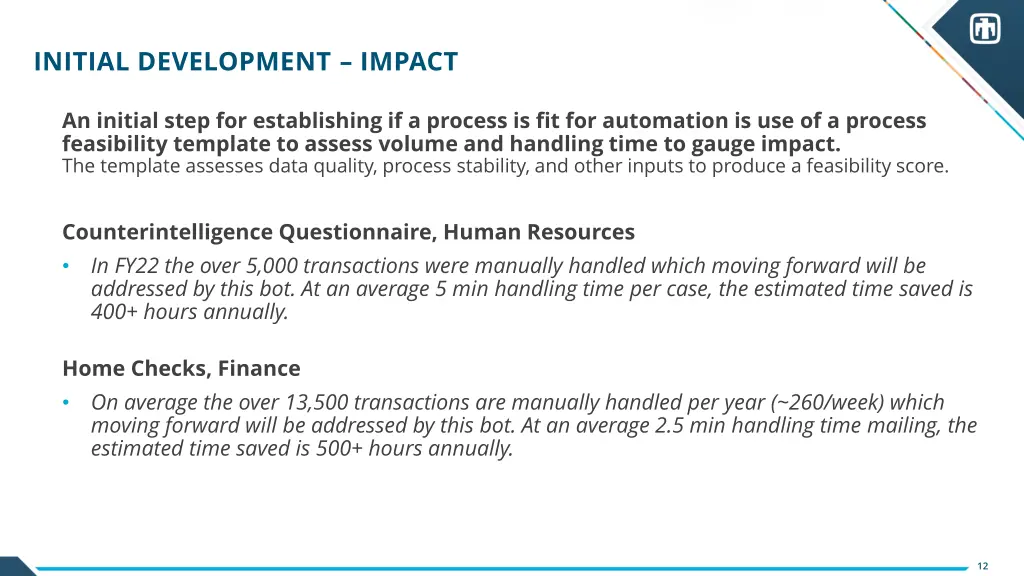 initial development impact