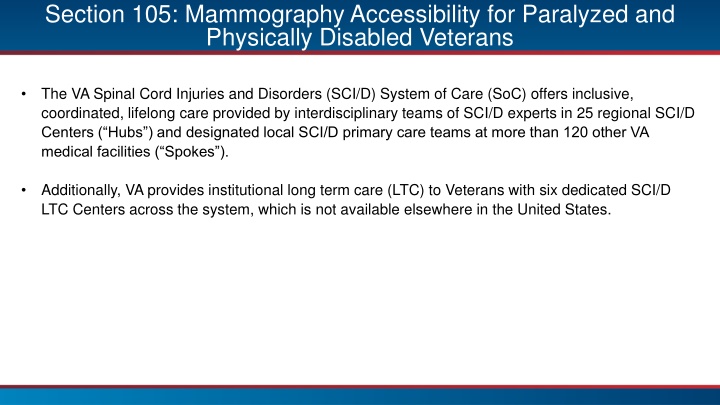 section 105 mammography accessibility 1