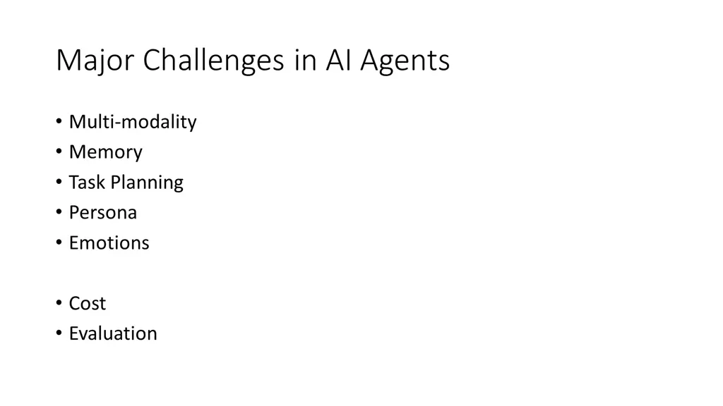 major challenges in ai agents