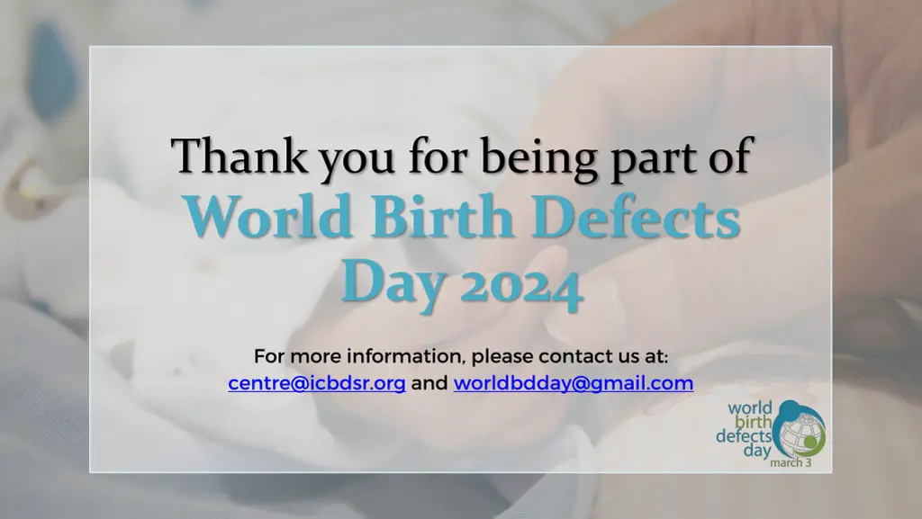 thank you for being part of world birth defects