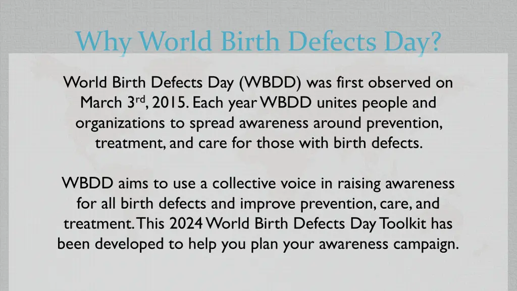 why world birth defects day