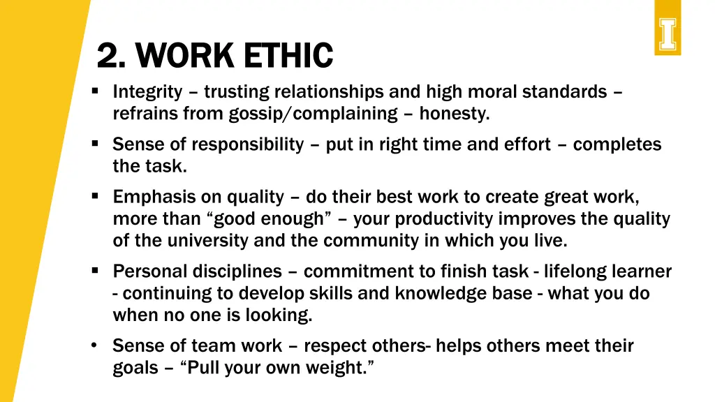 2 work ethic 2 work ethic integrity trusting