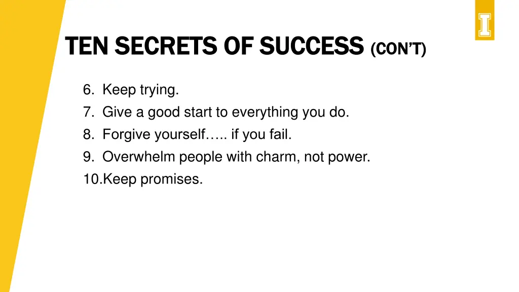 ten secrets of success ten secrets of success 1