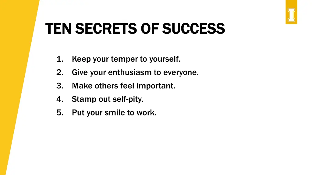 ten secrets of success ten secrets of success