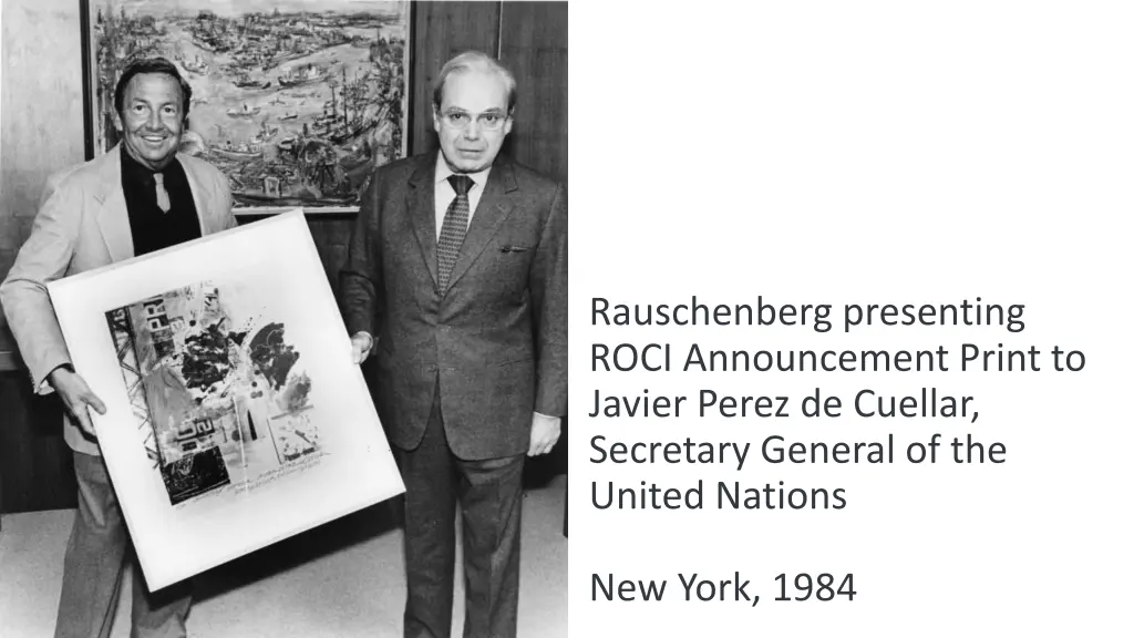 rauschenberg presenting roci announcement print