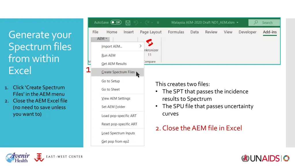 generate your spectrum files from within excel