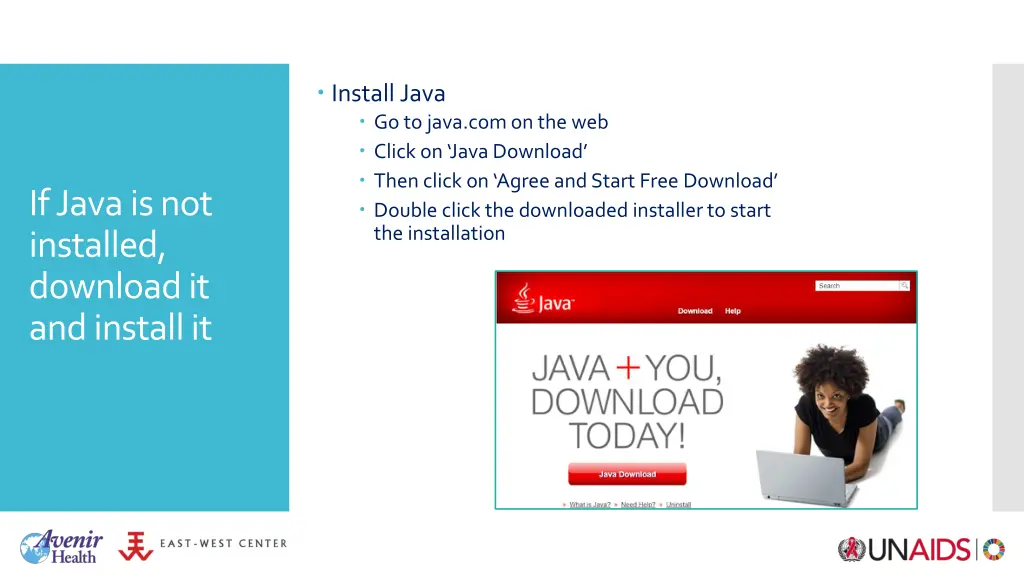 install java go to java com on the web click