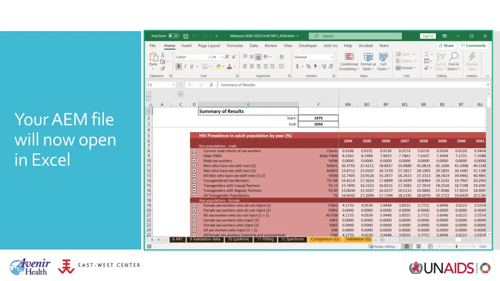 your aem file will now open in excel