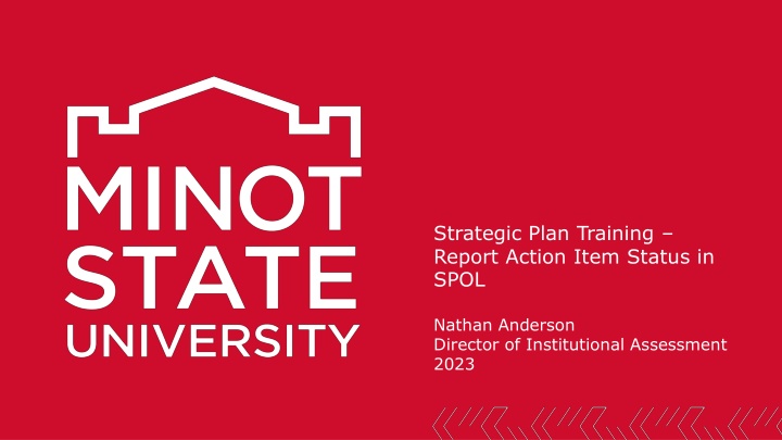 strategic plan training report action item status