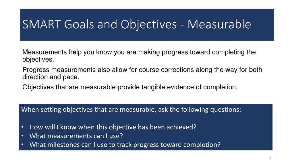 smart goals and objectives measurable