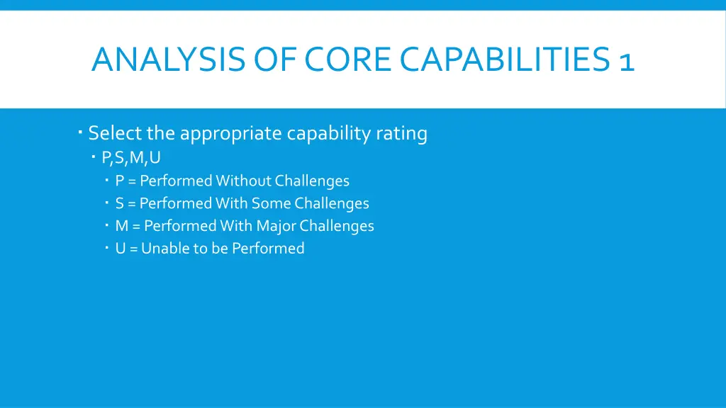 analysis of core capabilities 1