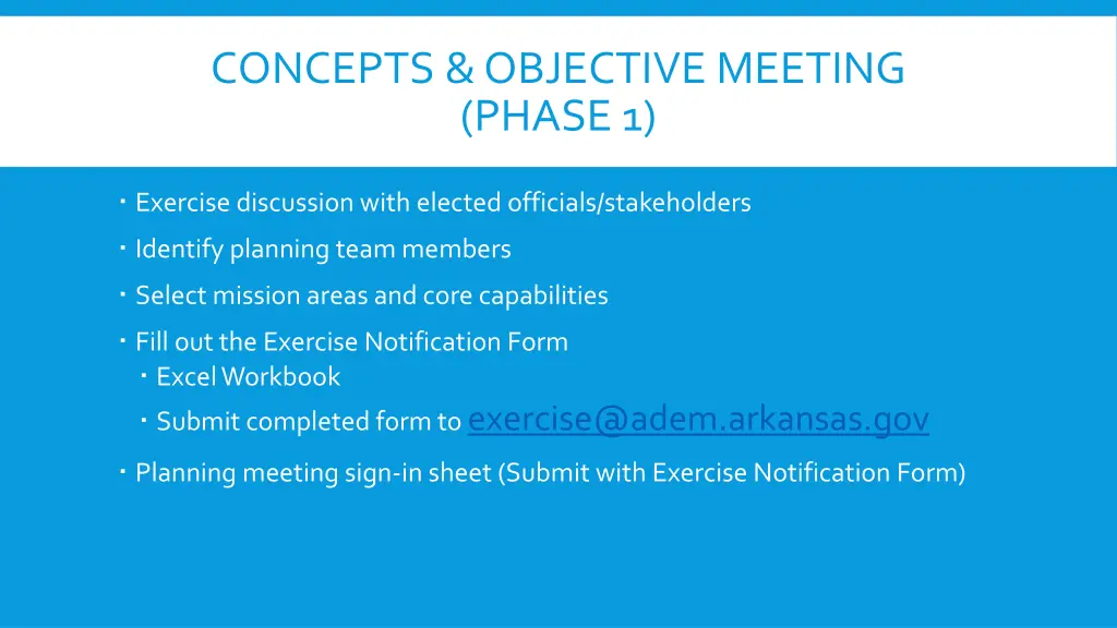 concepts objective meeting phase 1