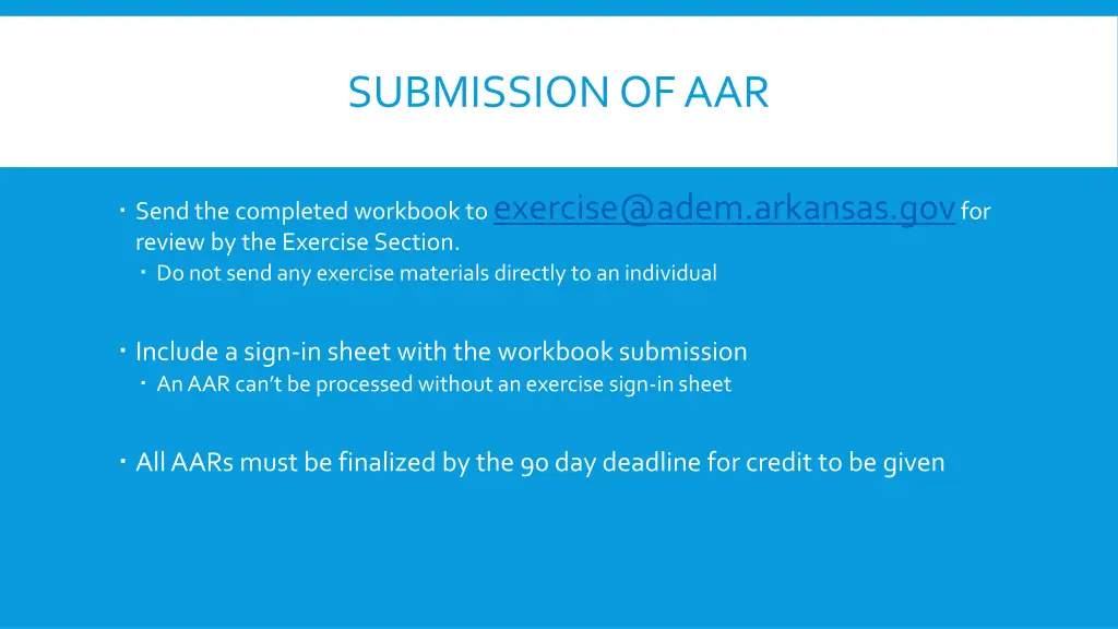 submission of aar