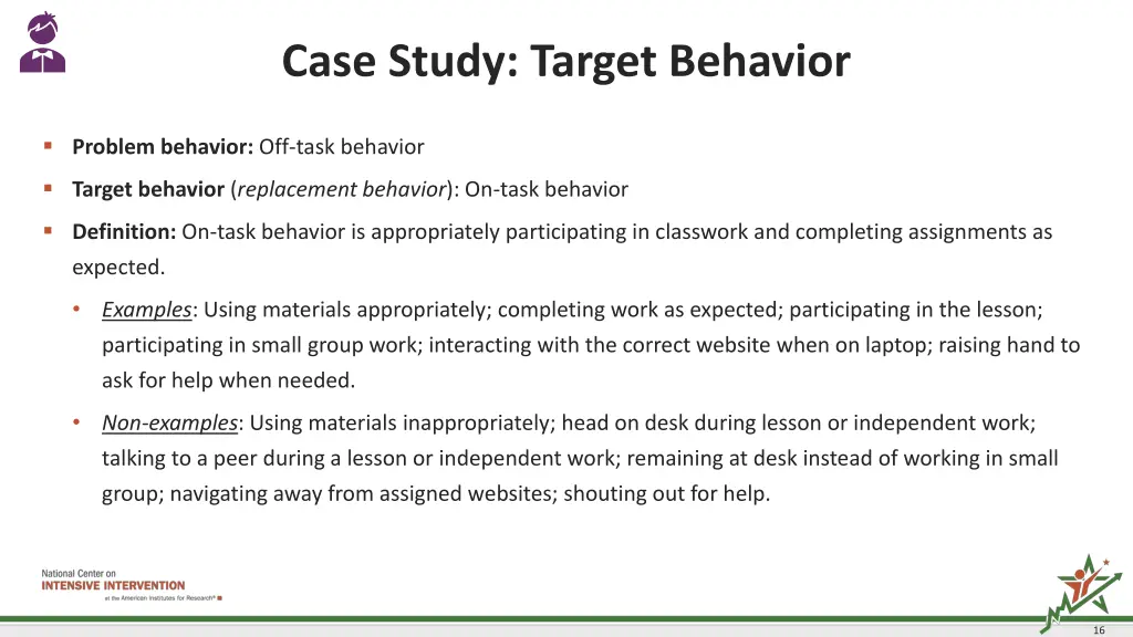 case study target behavior