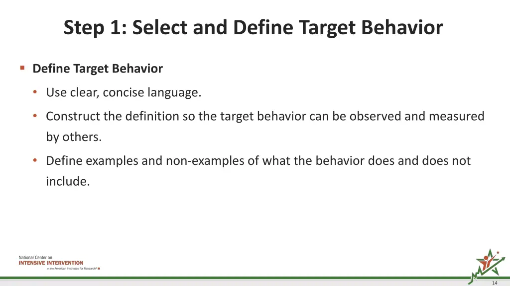 step 1 select and define target behavior 2