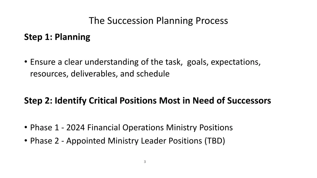 the succession planning process