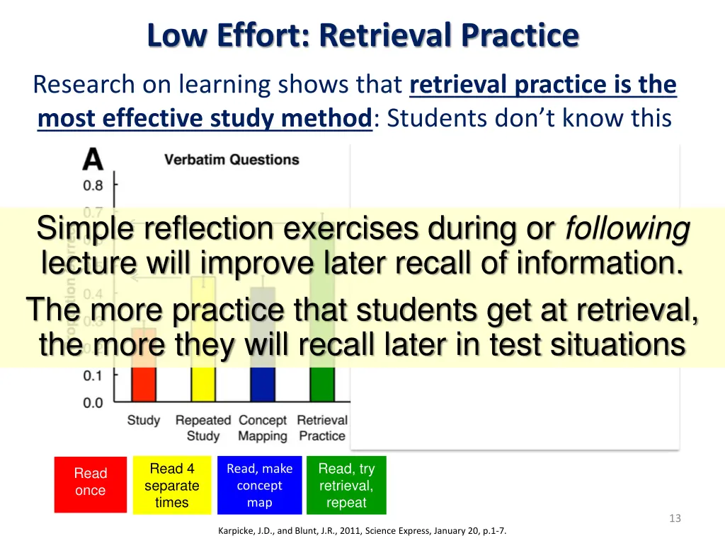 low effort retrieval practice