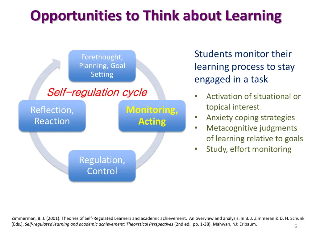 opportunities to think about learning 1