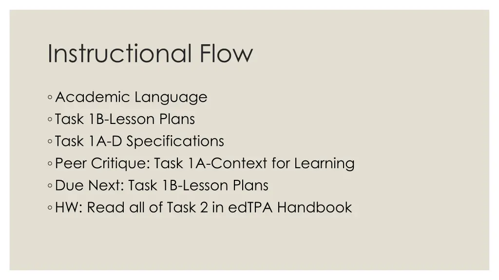 instructional flow